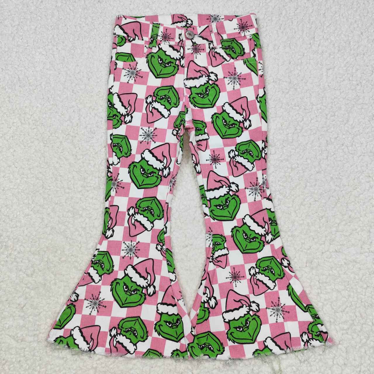 Christmas Pink Cartoon jeans Flare Pants