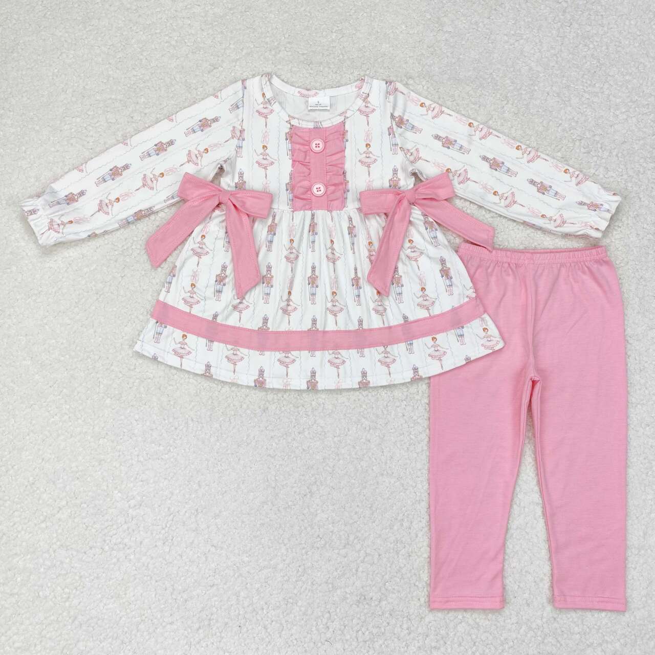 Fall Pink Girls Long Sleeve Long Pants Girls Suit