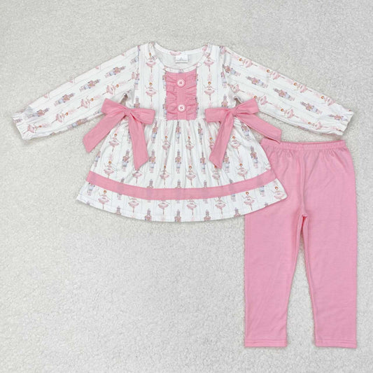 Fall Pink Girls Long Sleeve Long Pants Girls Suit