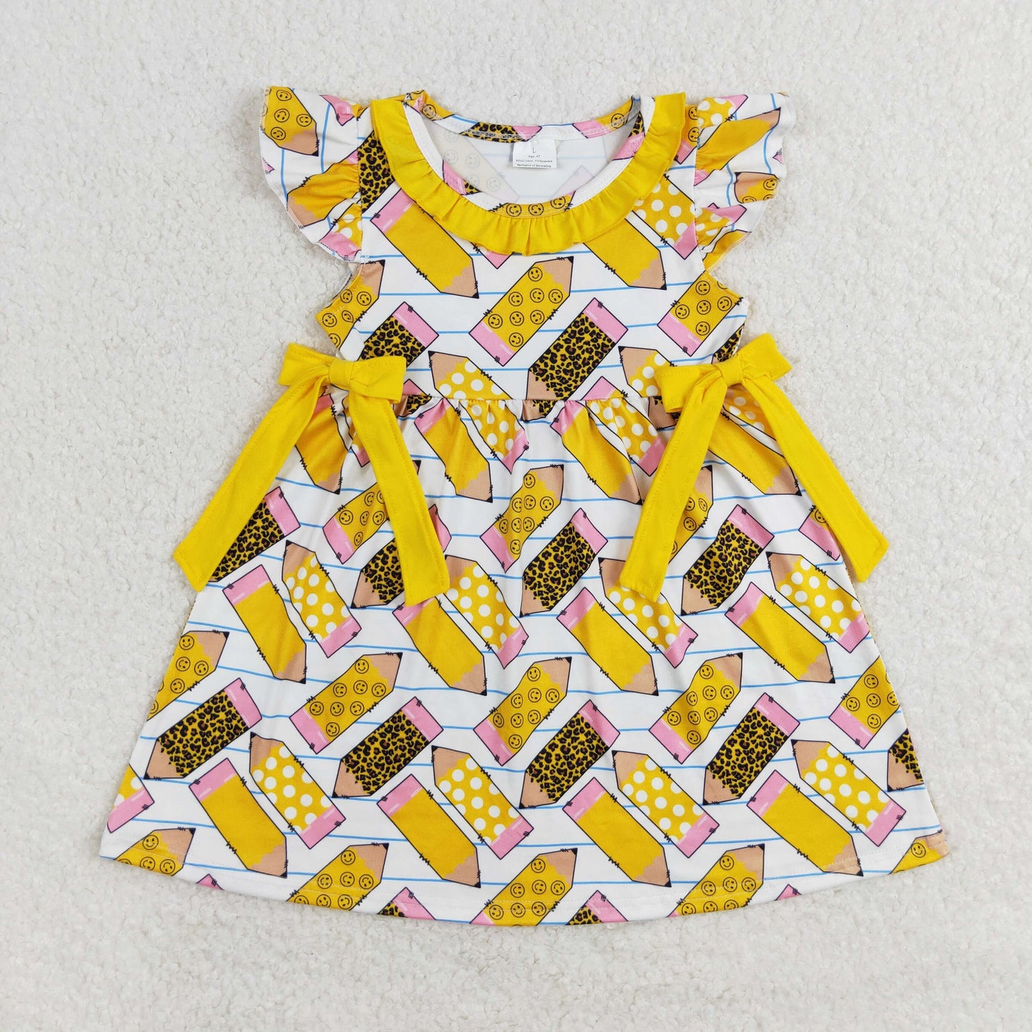 Back to School pencil leopard print Girls Dress
