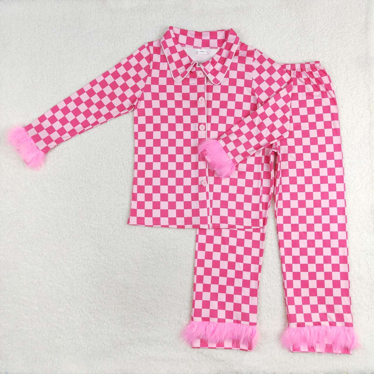 adult Pink plaid Adult Pajamas