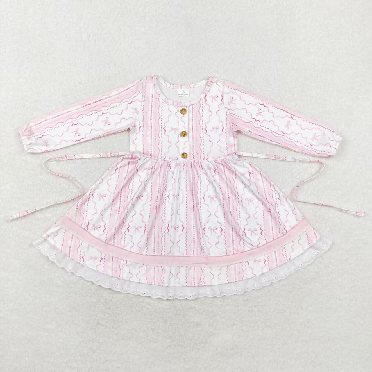 Pink Long Sleeve Girls Dress