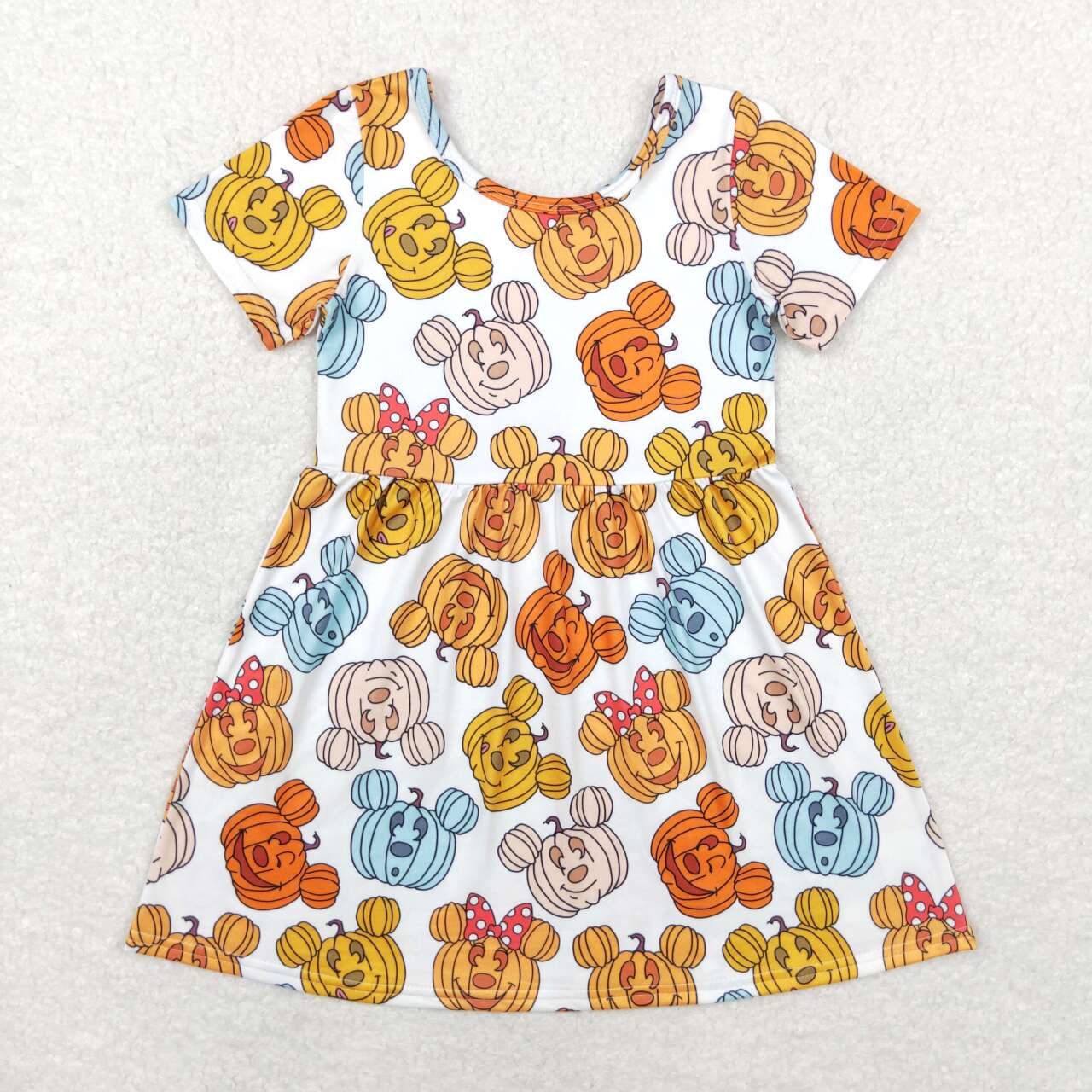 Halloween pumpkin Cartoon Short Sleeve Girls Dress