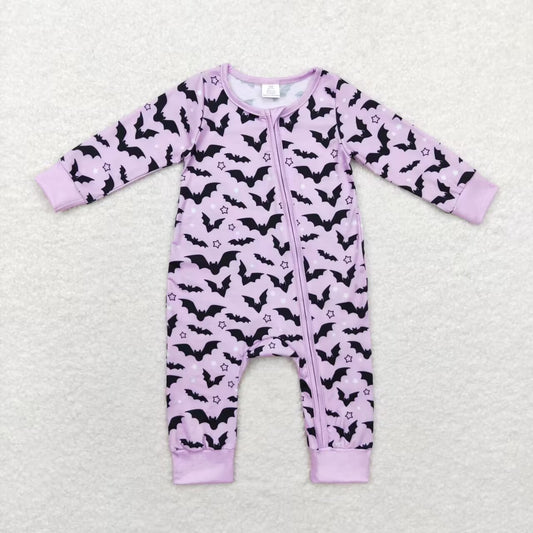 purple bat Baby Romper With zipper
