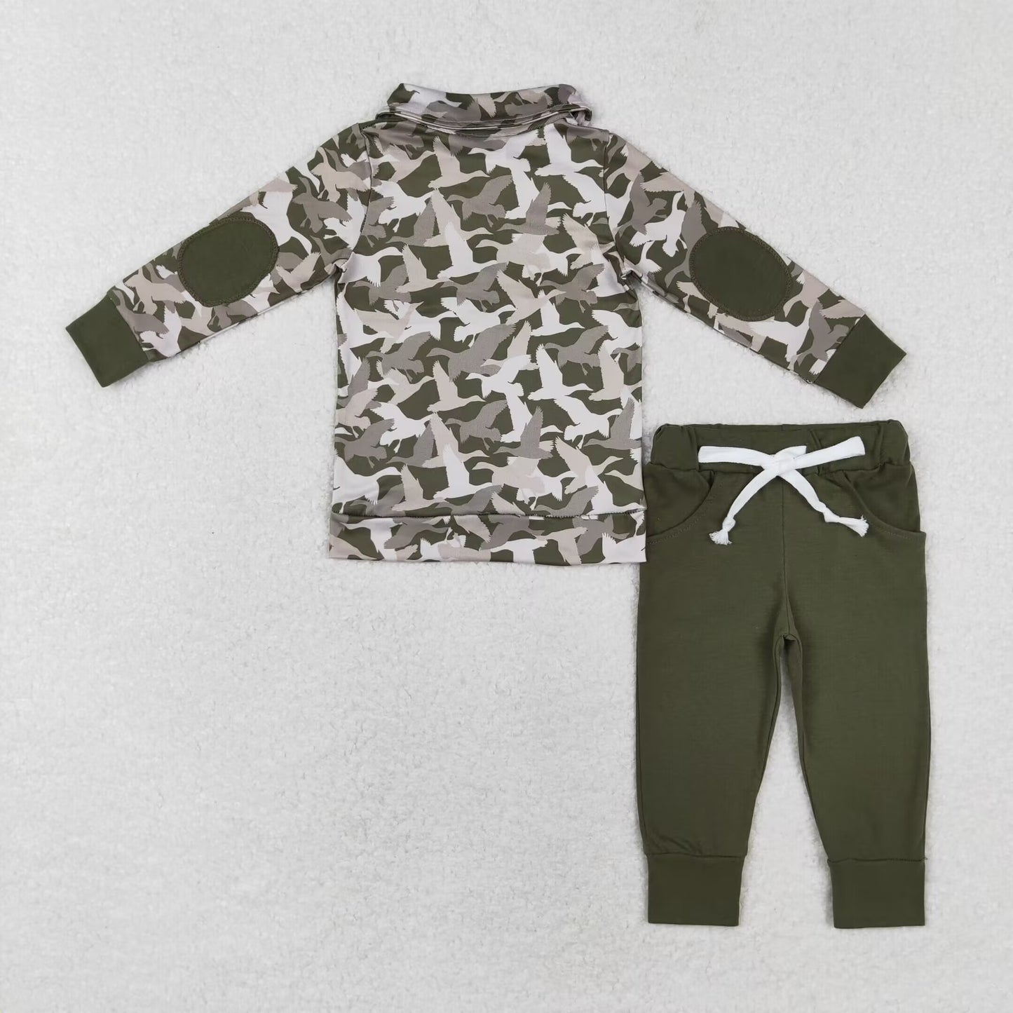 Green camo Print Long Sleeve Pants Set