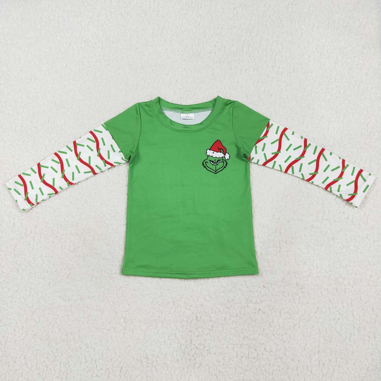 Christmas Green Cartoon Print Long sleeve Shirt