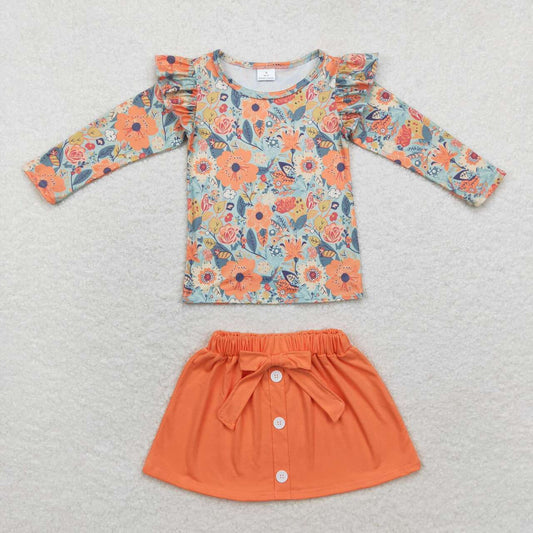 Fall floral Skirt Girls Outfits
