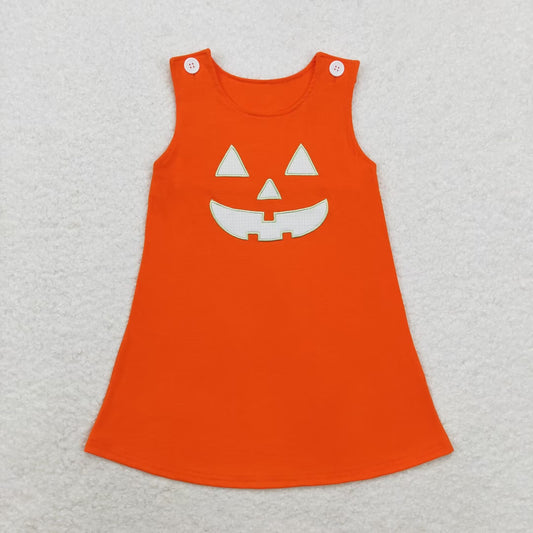 Halloween Orange Sleeveless Girls dress