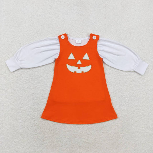 Halloween Orange White sleeveless long sleeve Girls Dress