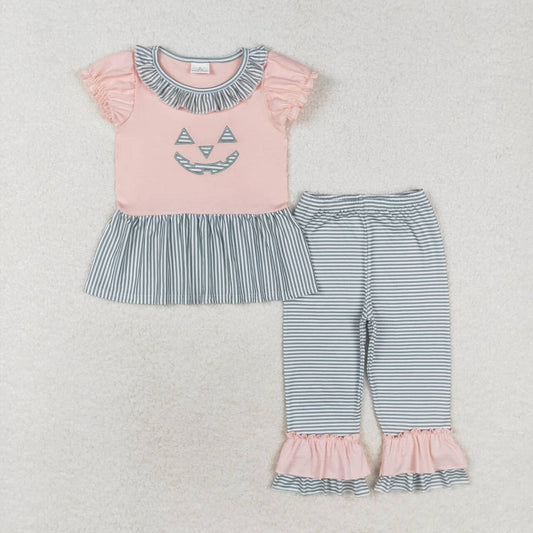 Halloween Cartoon black Stripe leggings Pants Girls Set