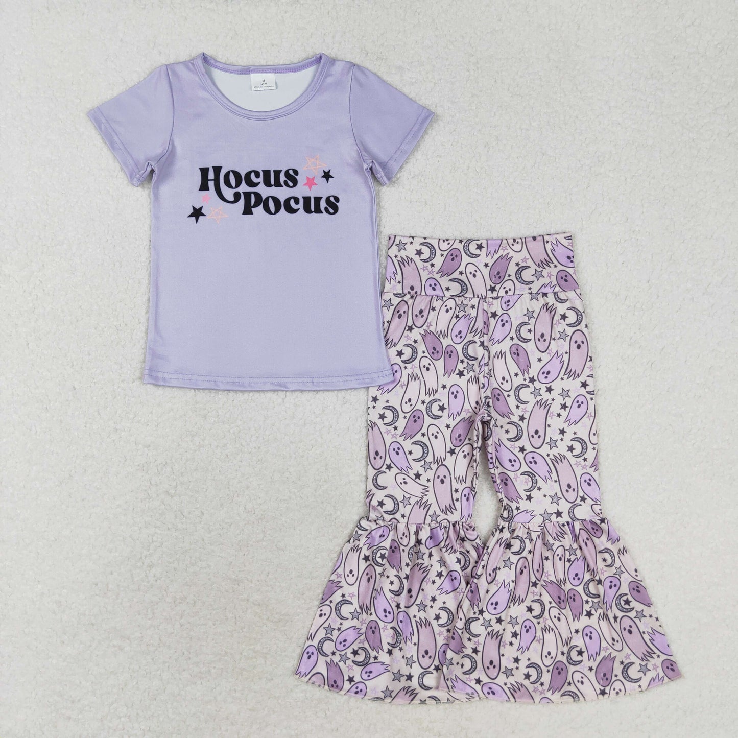 Halloween purple Letter Bell Pants Girls Set