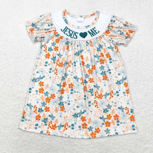 floral love me print Girls dress