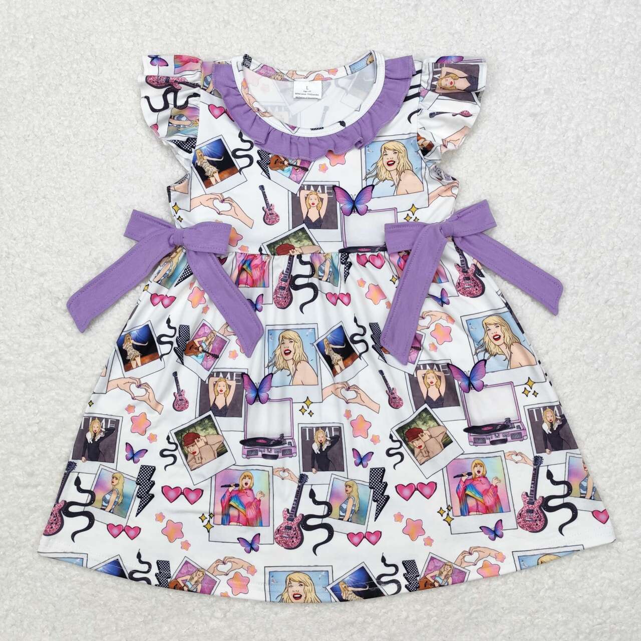 Singer Print Short Sleeve Girls dress