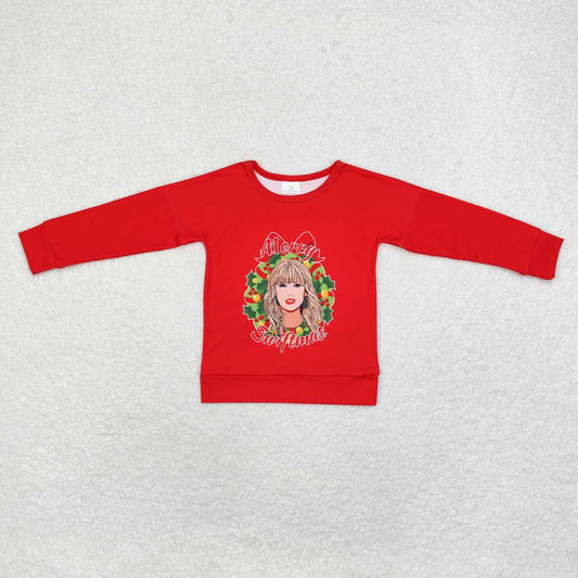 Christmas Red Cartoon long sleeve Shirt