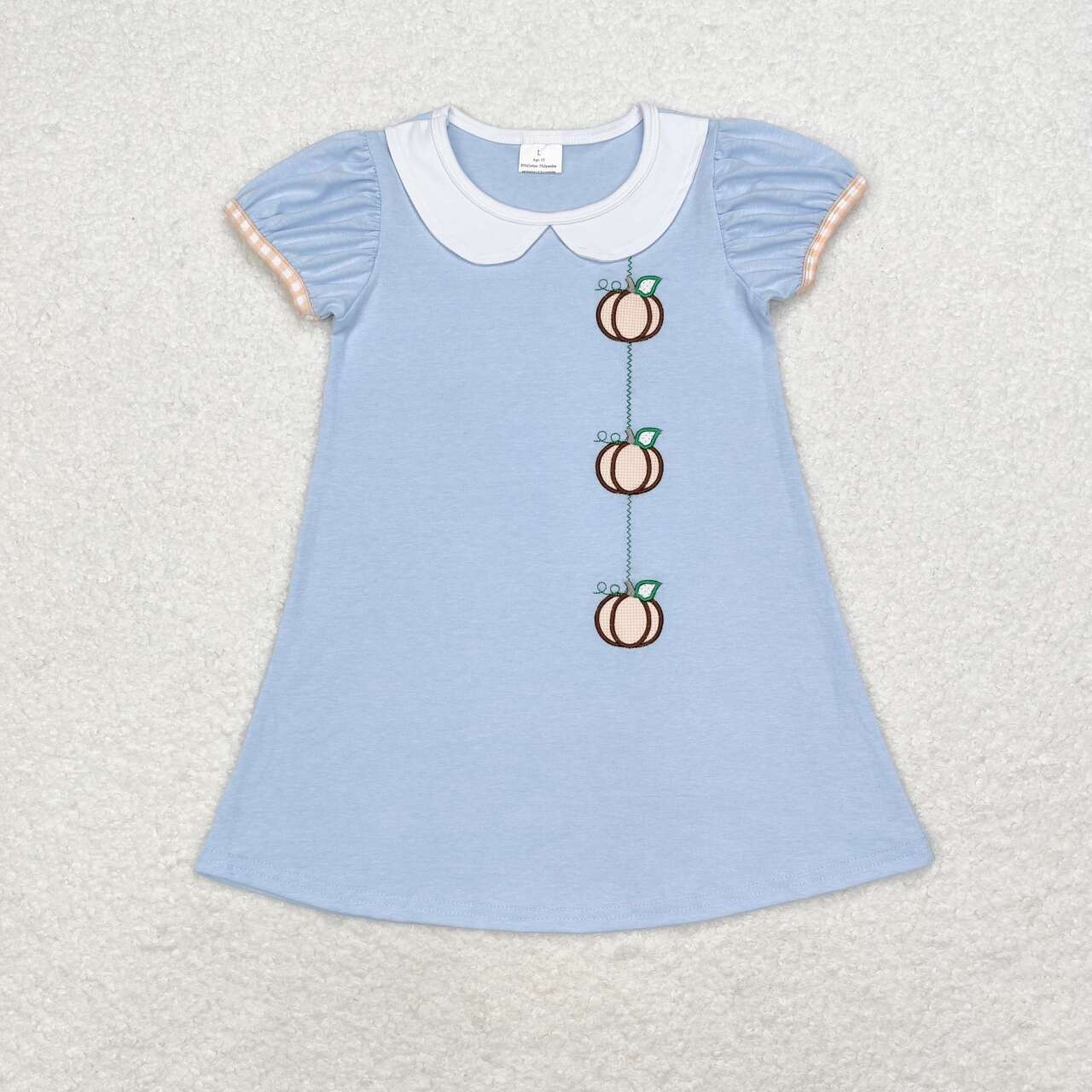 Blue embroidery pumpkin Girls dress
