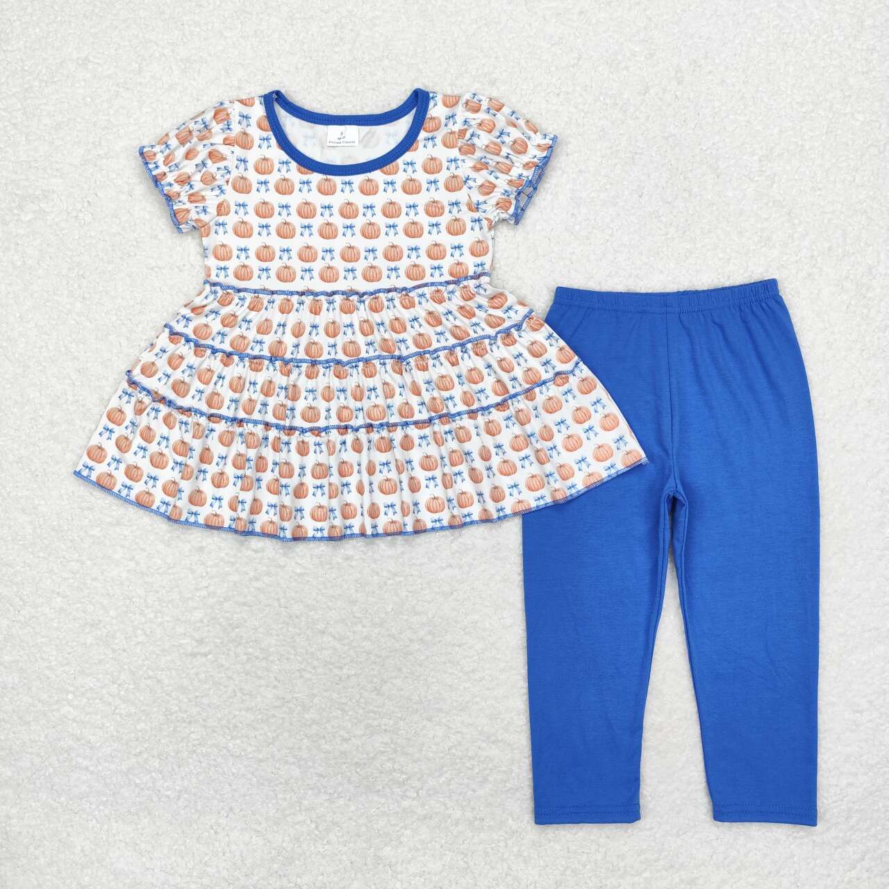 Fall Blue Pumpkin Girls Set