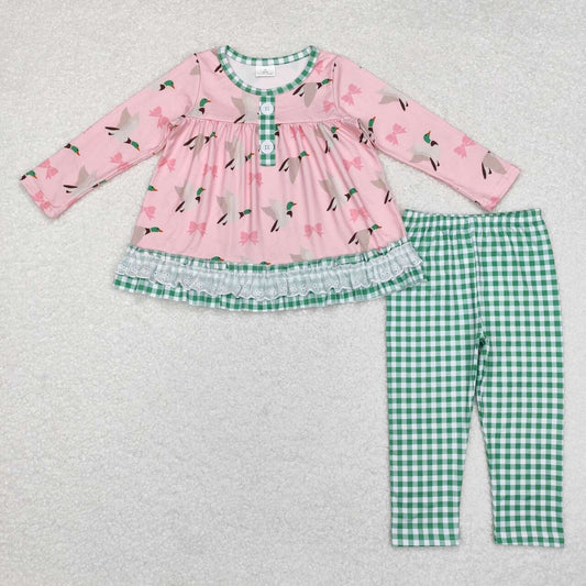 Fall Pink Duck pants Girls Set