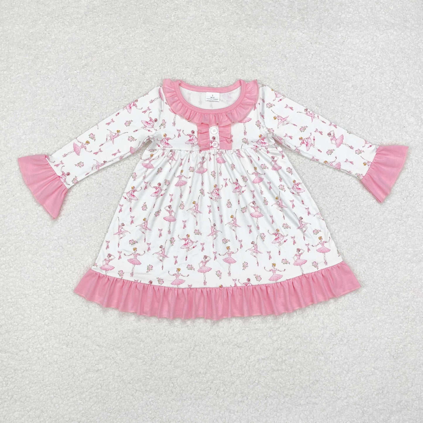 Pink Girls Long Sleeve Girls Dress