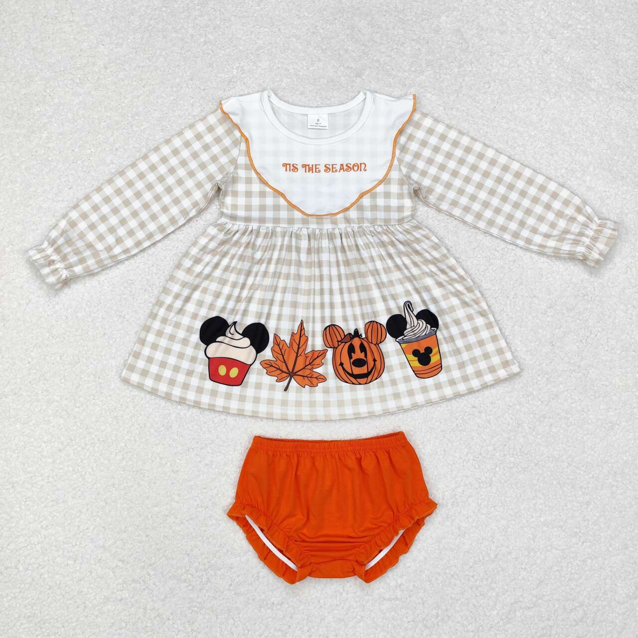 Halloween pumpkin Long Sleeve Girls Bummies