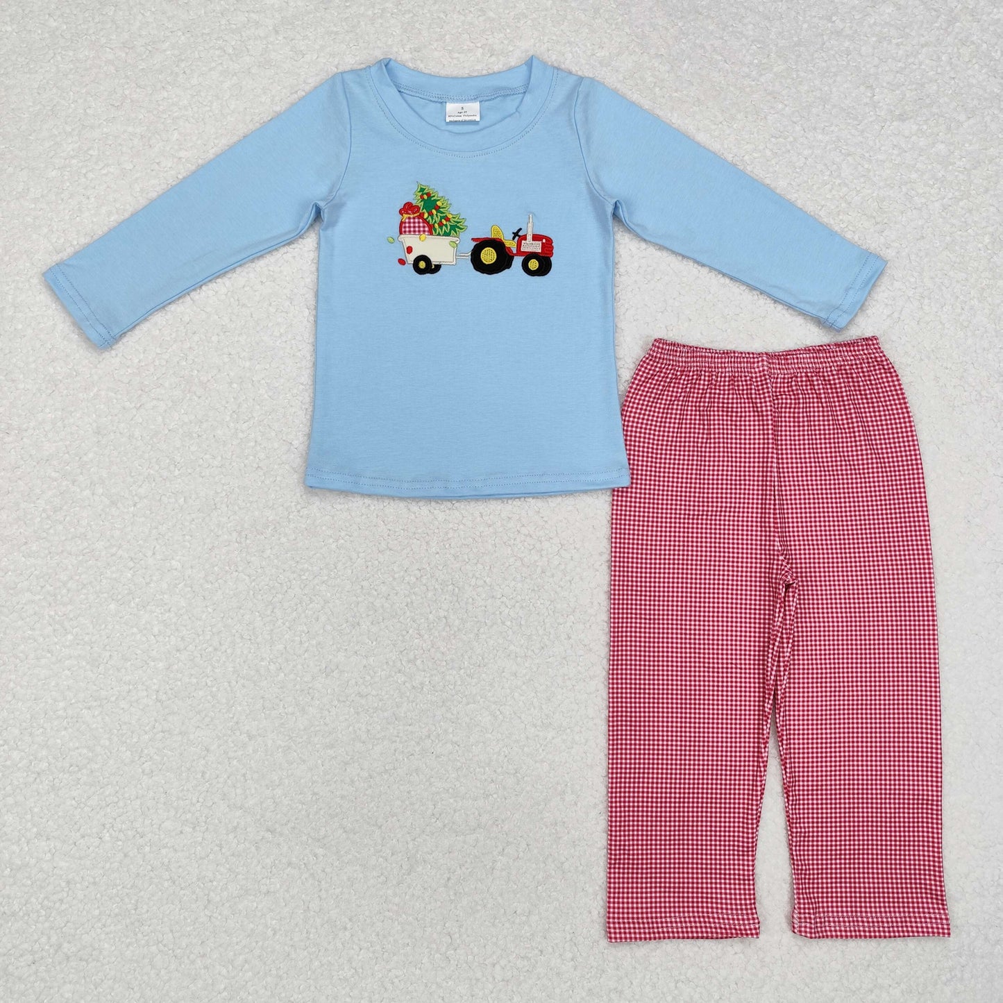 Christmas Blue Embroidered Boy Set