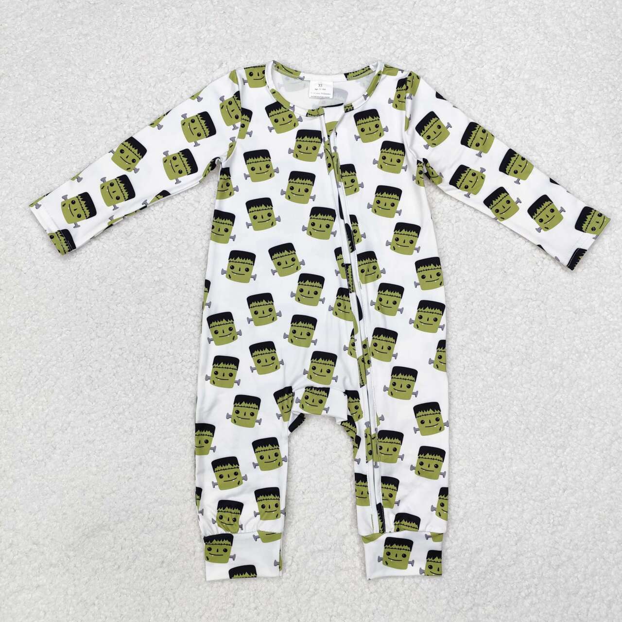 Halloween Green Baby Romper With zipper