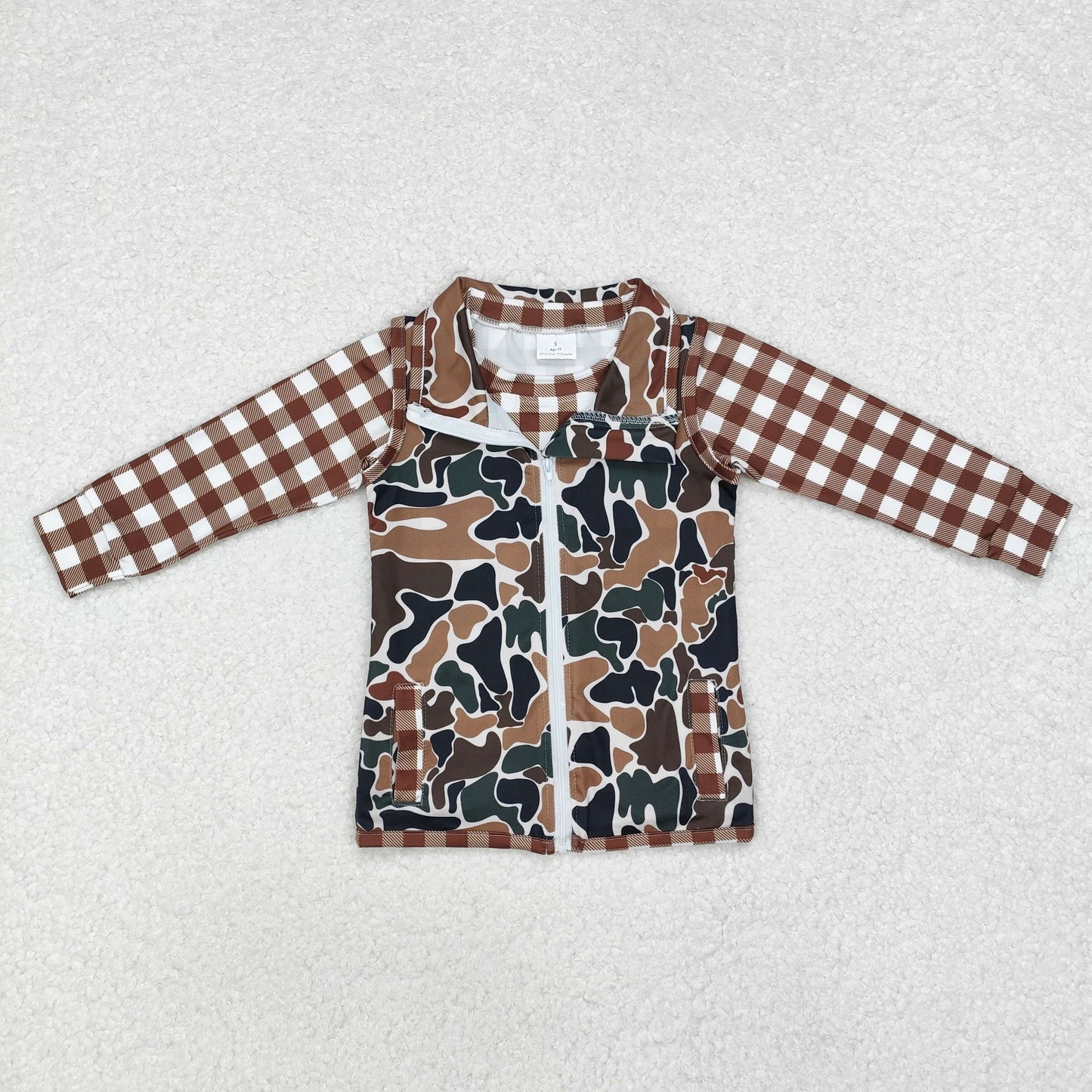 plaid long sleeve Top