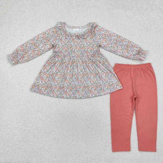Fall floral Long Sleeve Pants Girls Set