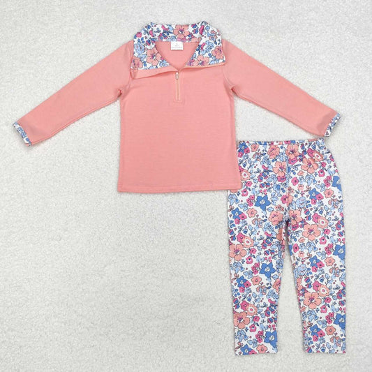 Pink flowers pants Girls Set
