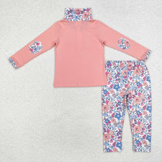 Pink flowers pants Girls Set