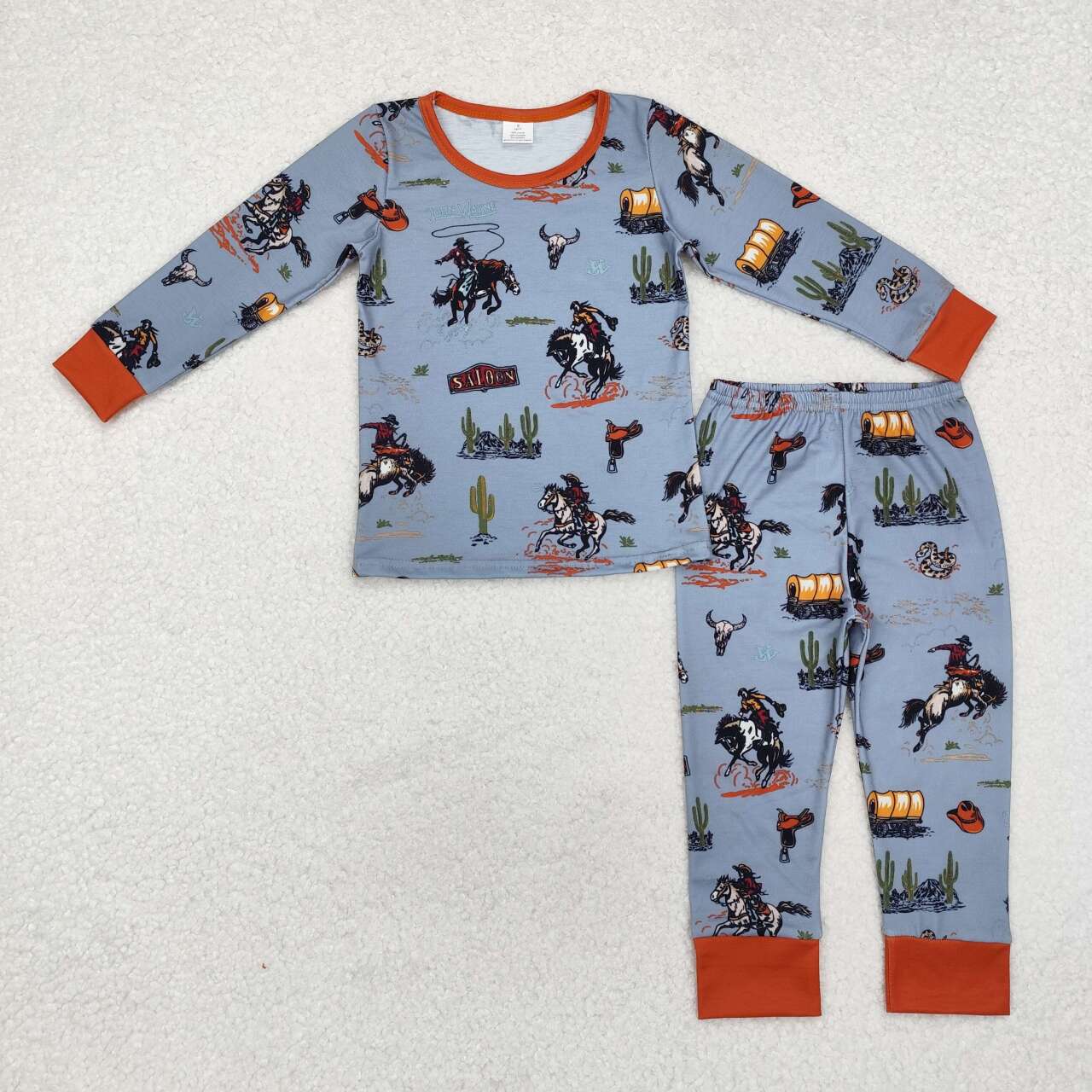 western horse Print Long Sleeve Pajamas ( material contains bamboo )