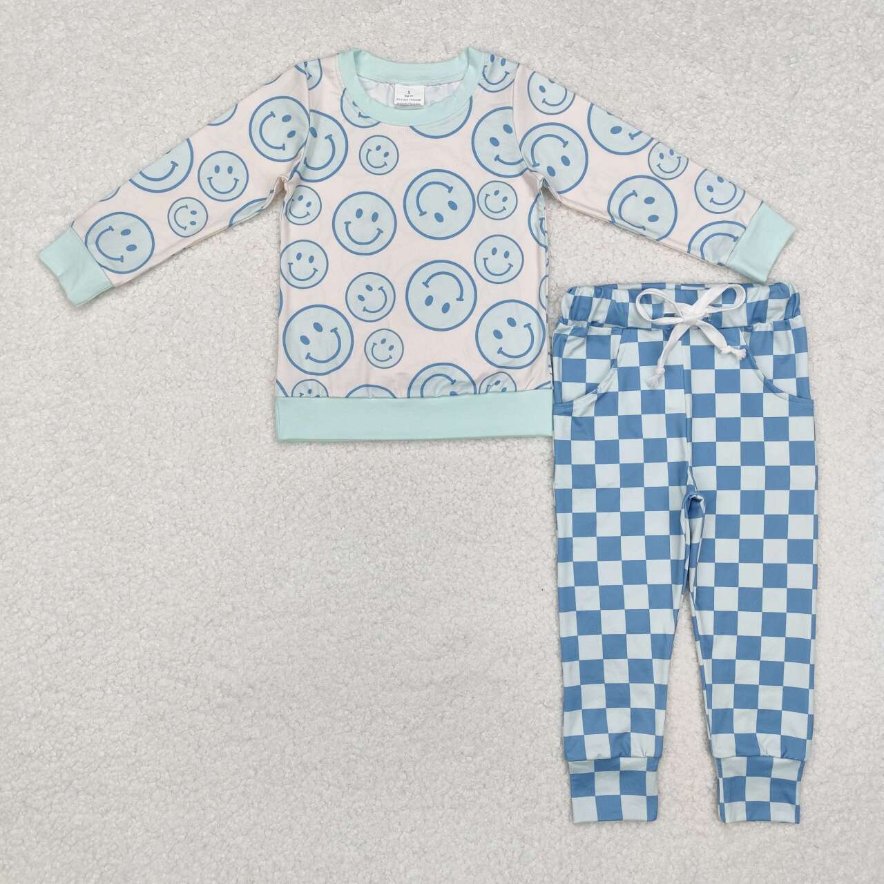 smile print pants Set