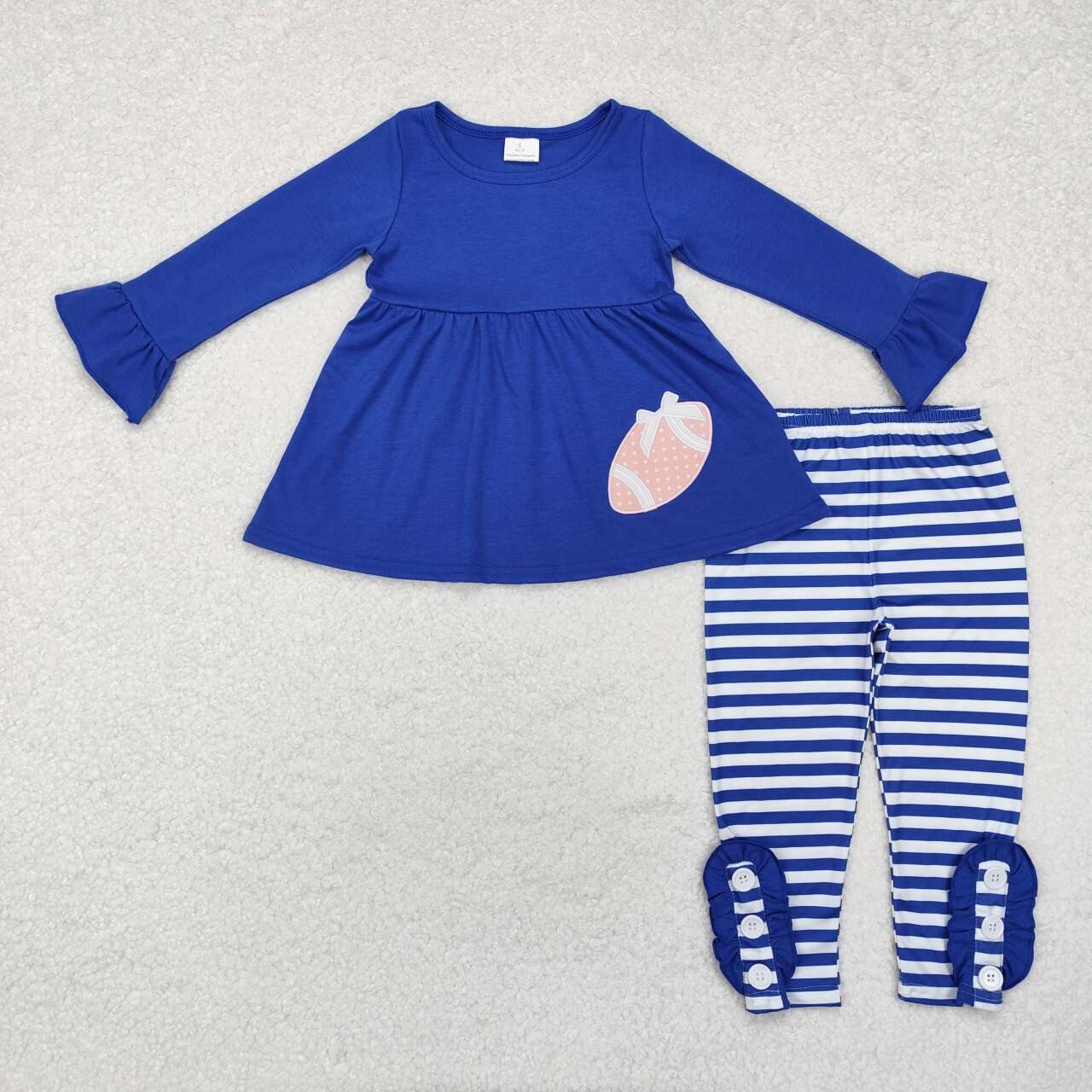 Blue Embroidered Baseball Pants Girls Outfits