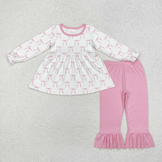 Pink Bow Long Sleeve Girls Set