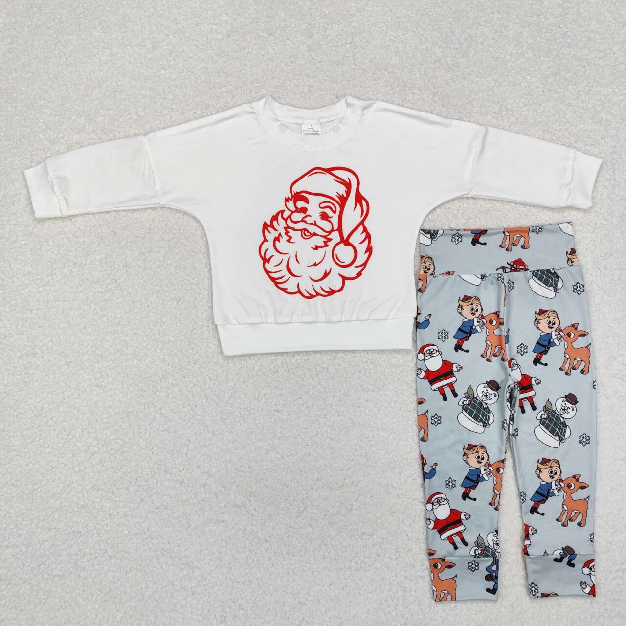 Christmas Santa cartoon Print Girls Set