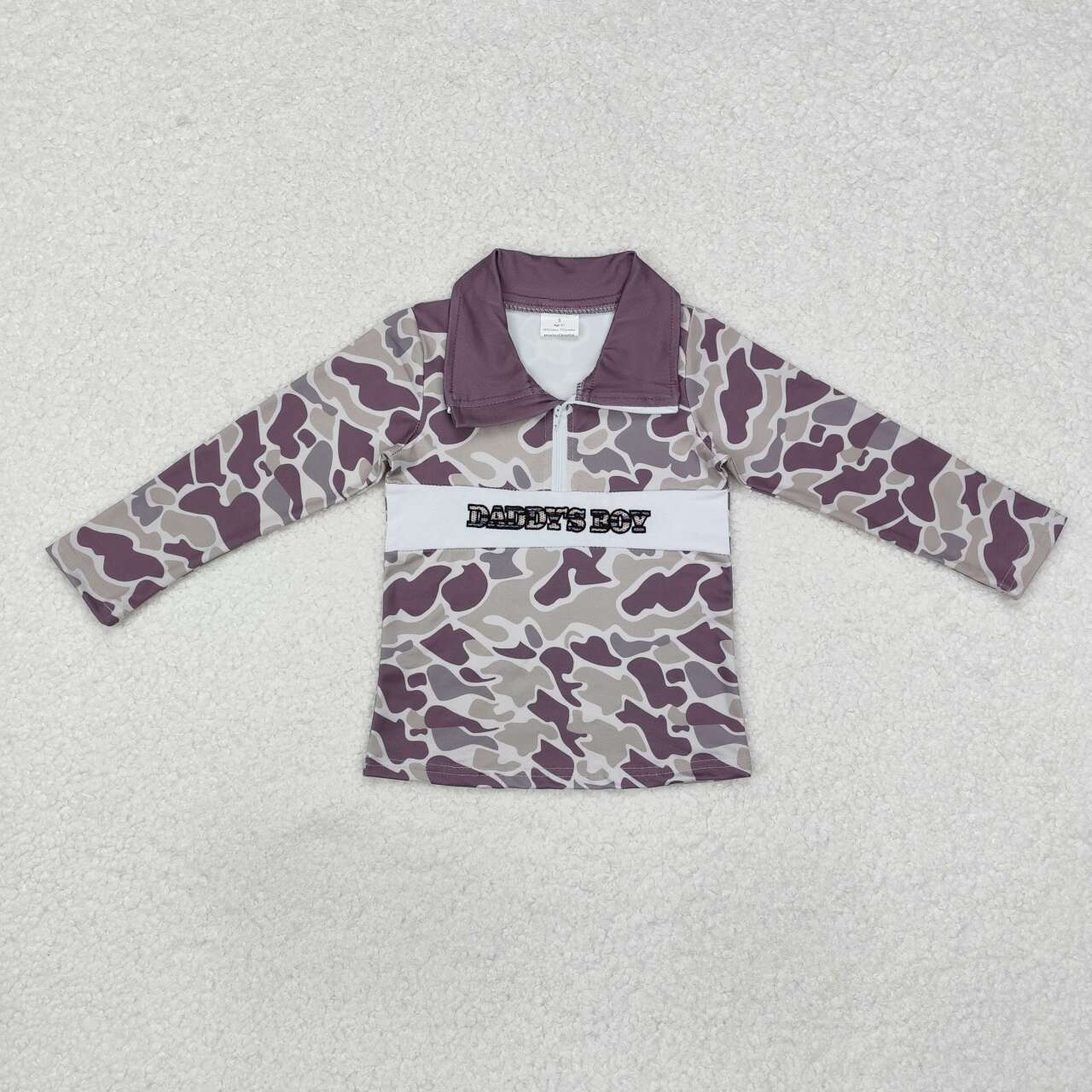 camouflage embroidery Dddy's Boy Long Sleeve Pullover