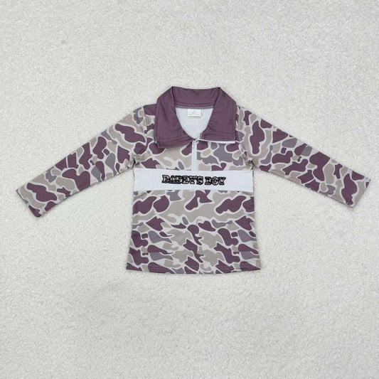 camouflage embroidery Dddy's Boy Long Sleeve Pullover