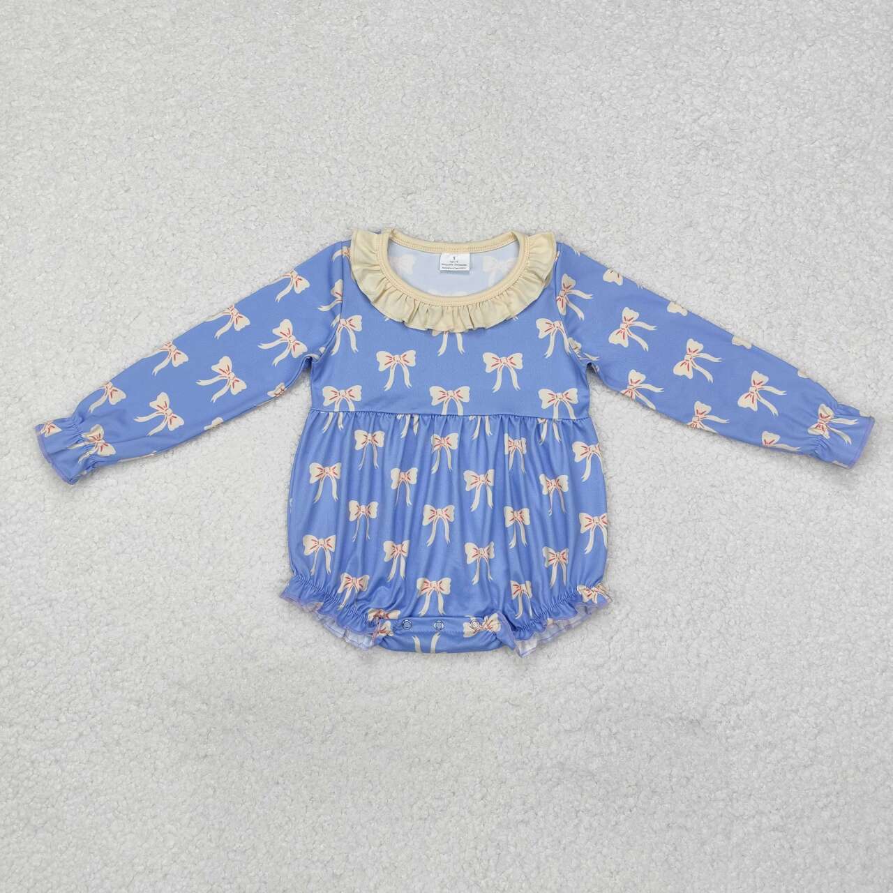 Blue bow Baby long Romper