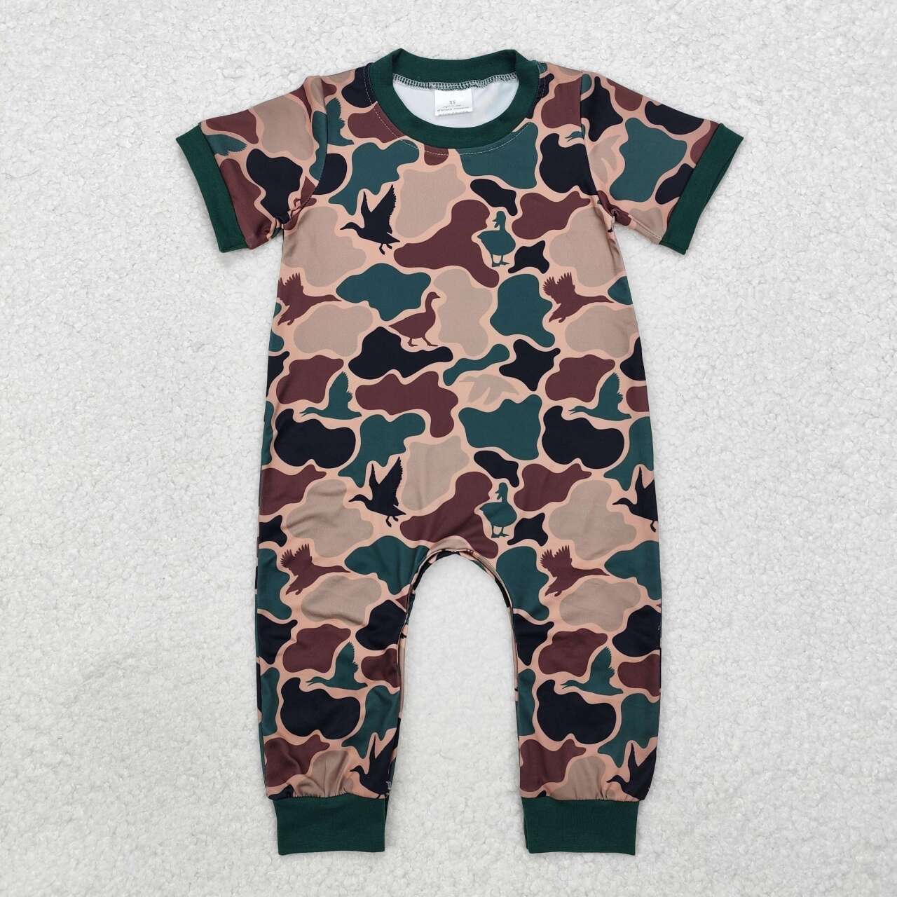 Camo Print Short Sleeve Baby Romper