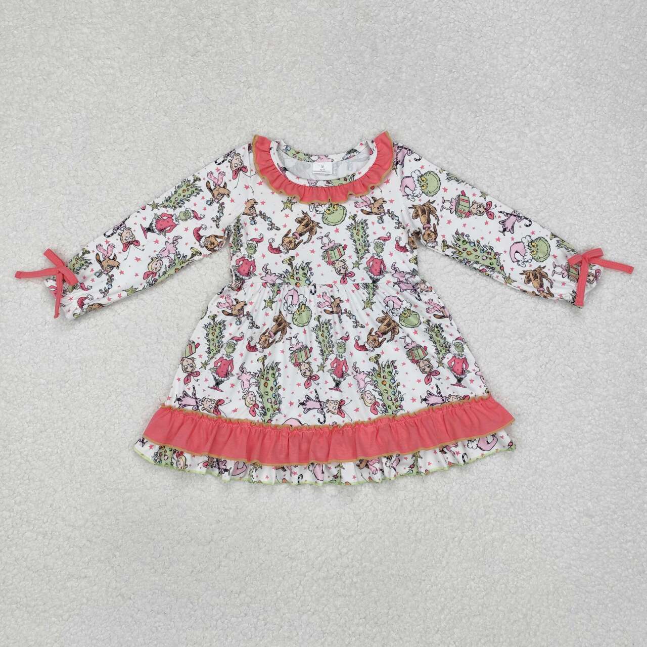 Christmas Pink Cartoon Girls dress