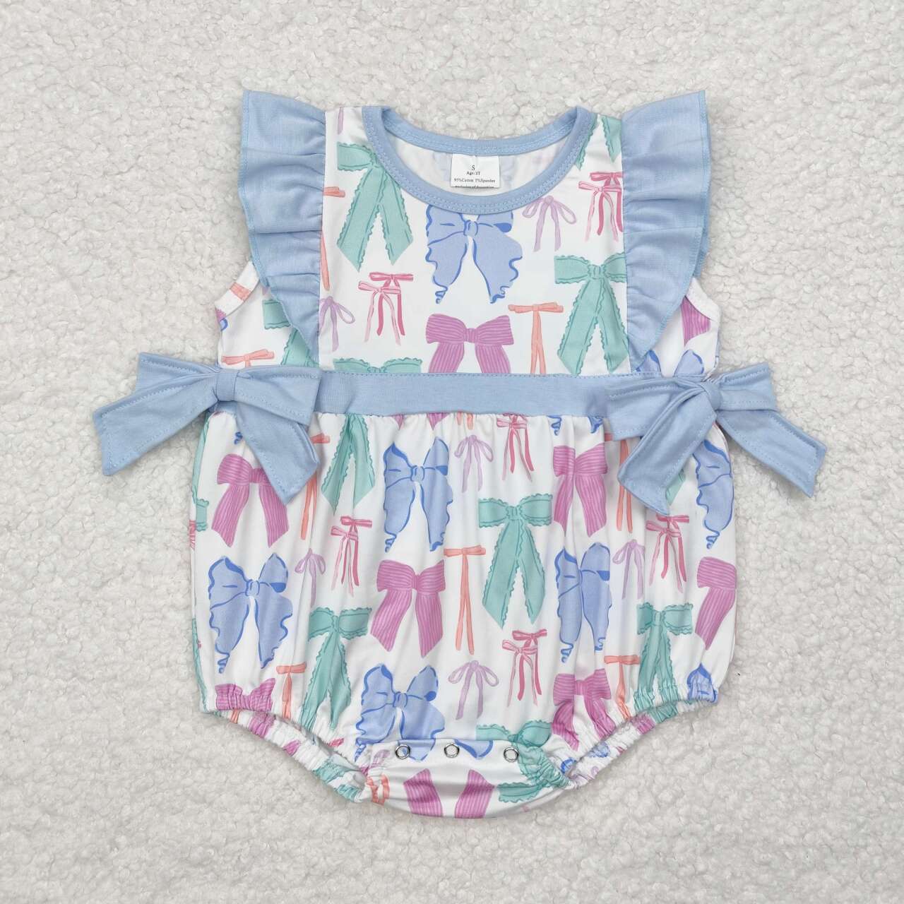 Blue bow print Baby Romper