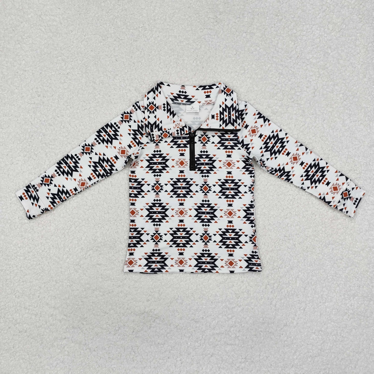 Western print Long Sleeve Pullover