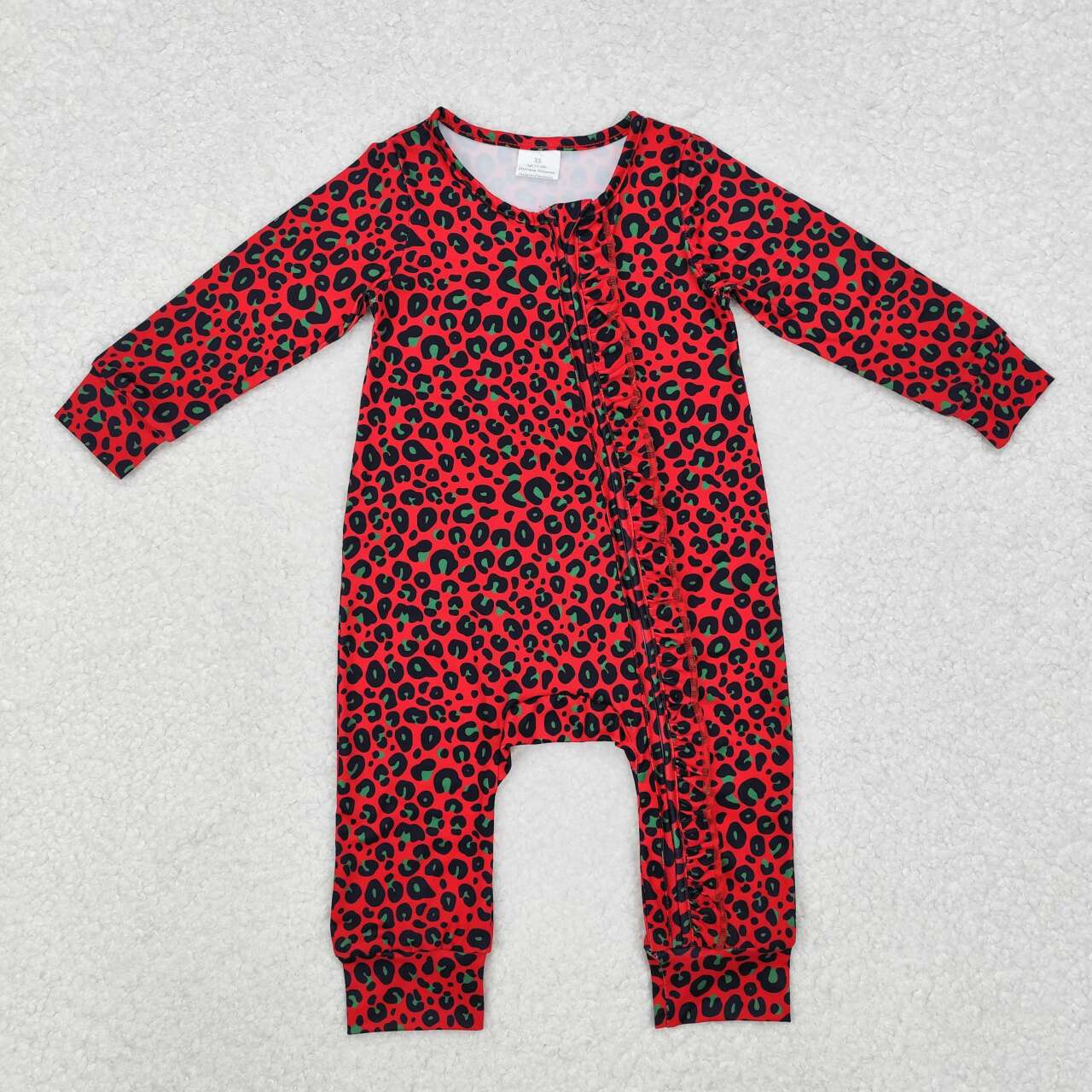 Leopard Baby Romper With zipper