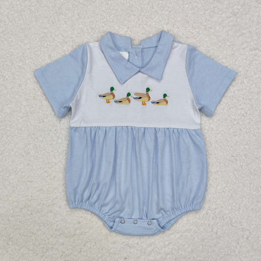 Duck embroidered Print Baby Romper