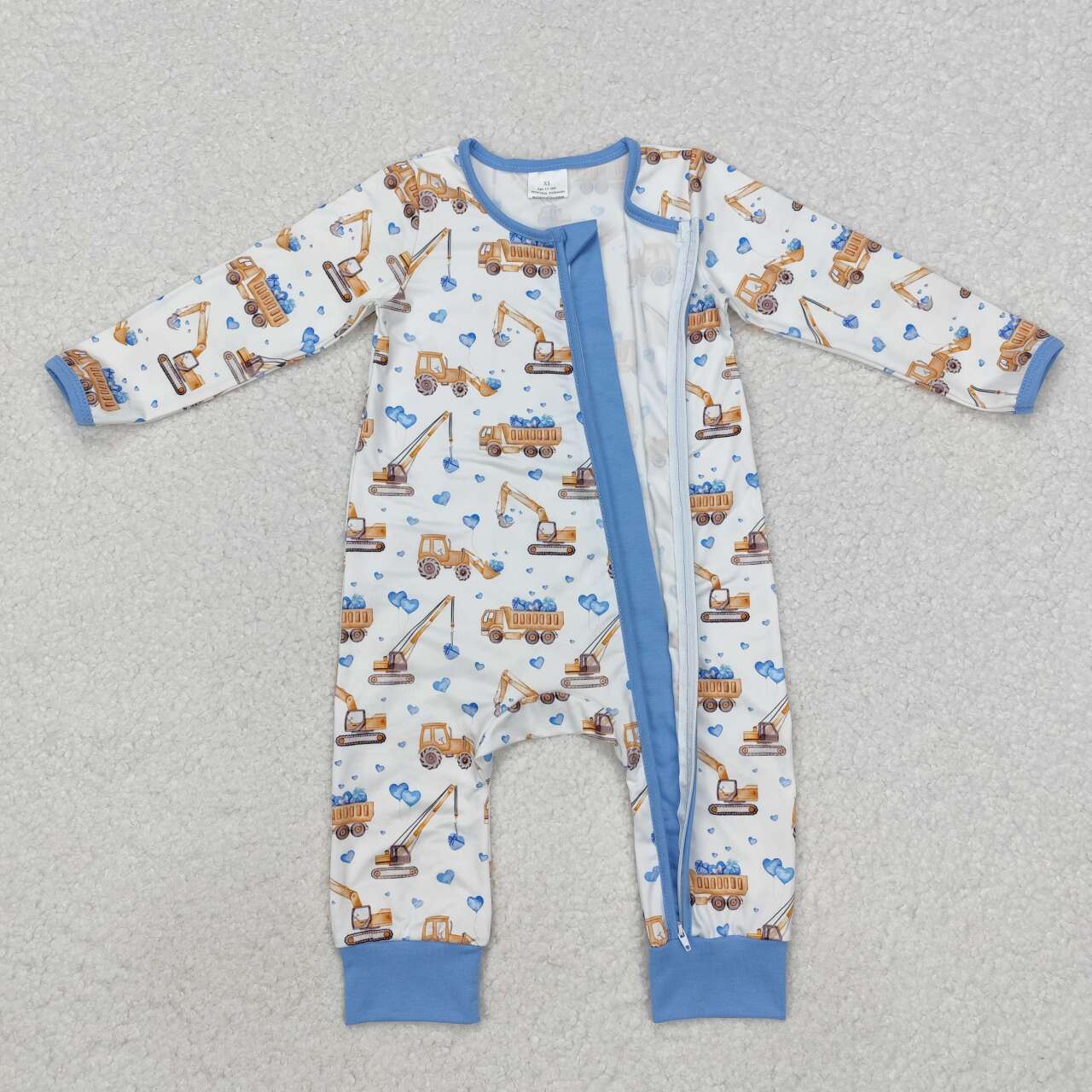 Valentine's Day Truck Baby Romper With zipper