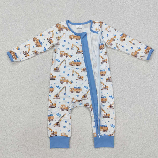 Valentine's Day Truck Baby Romper With zipper
