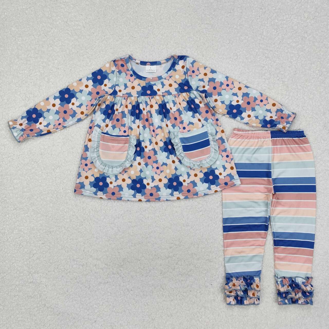 Fall floral with Pockets Long Sleeve Girls Set