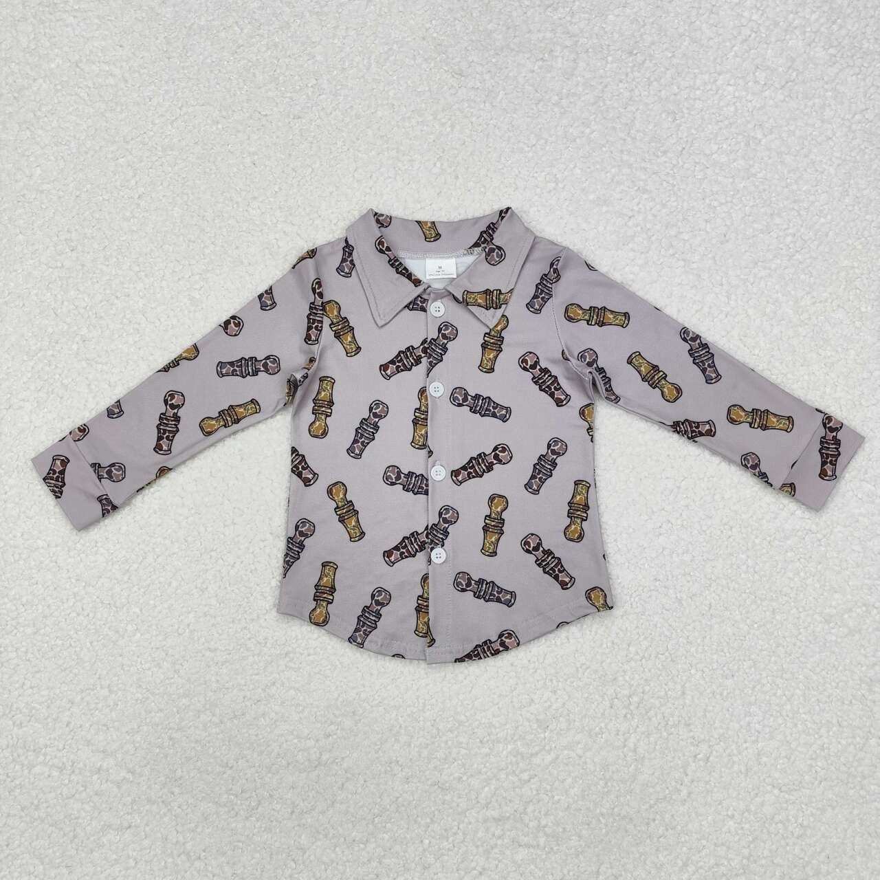 western Grey With Button Boy Shirt