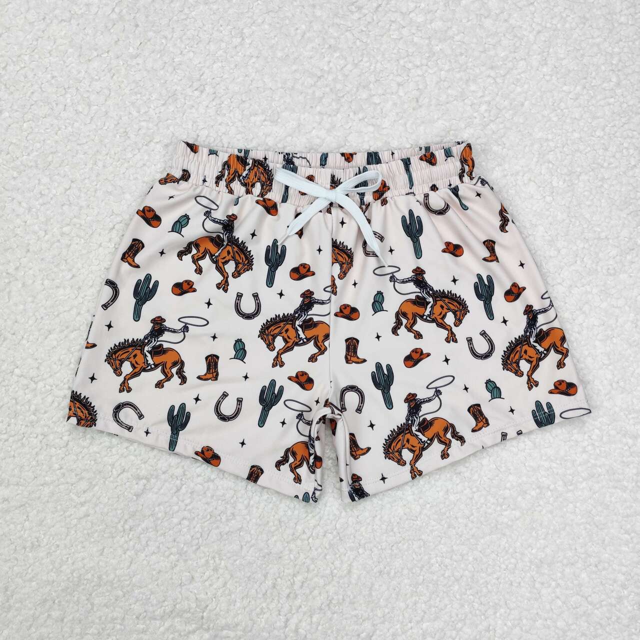 western Horse Print short swim