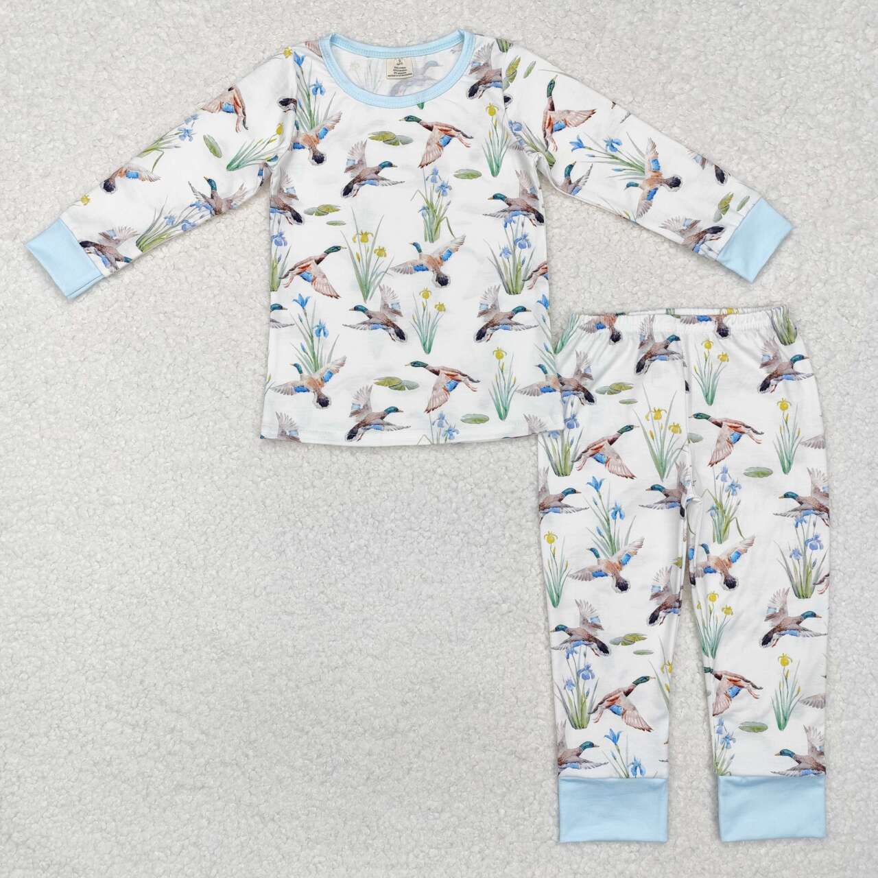 Duck print Long Sleeve Pajamas ( material contains bamboo )
