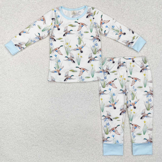 Duck print Long Sleeve Pajamas ( material contains bamboo )